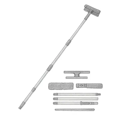 Lomida Professional Window Squeegee Cleaner 2-in-1 Shower Squeegee with 62" Extension Pole (10")