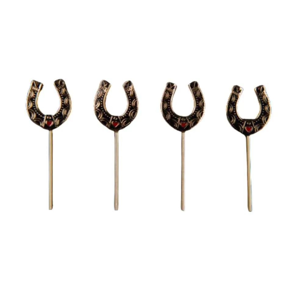 Love and Victory Lucky Horseshoe Cocktail Picks (Set of 4)