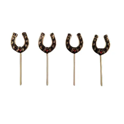 Love and Victory Lucky Horseshoe Cocktail Picks (Set of 4)