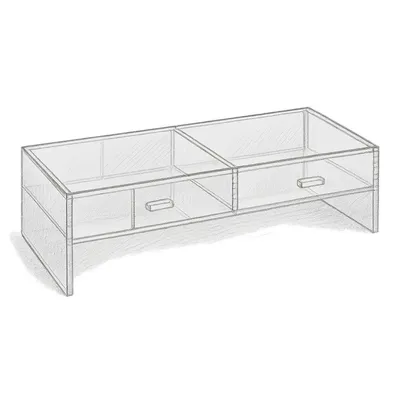 Luxe Acrylic Luxe Monitor Stand with Drawer