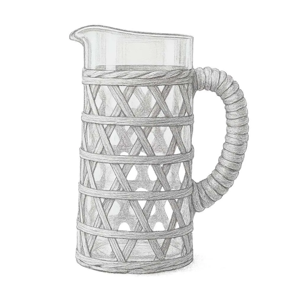 Mark and Graham Hand-Woven Cane Pitcher