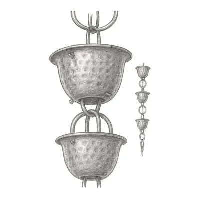 Monarch Abode Aluminum Hammered Cup Rain Chain