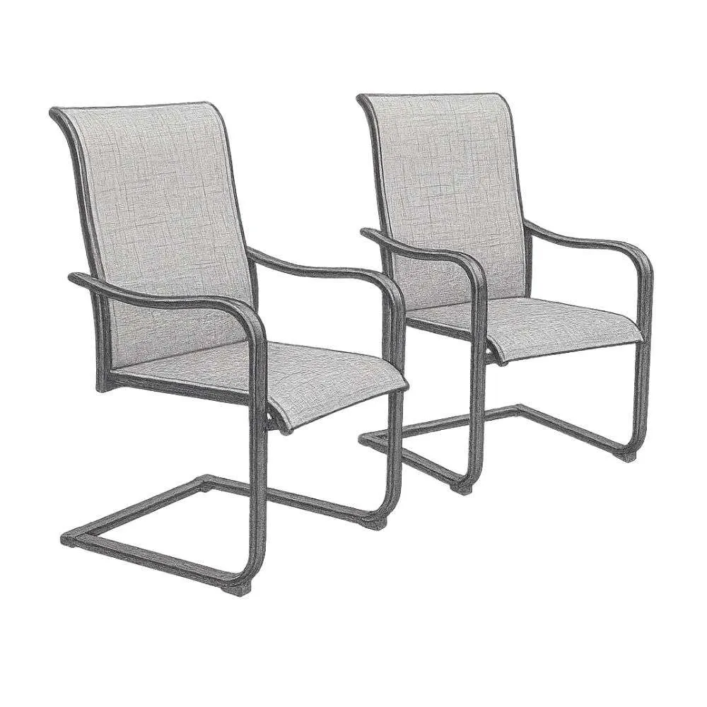 Phi Villa 2 Piece C-Spring Textilene Patio Dining Chairs