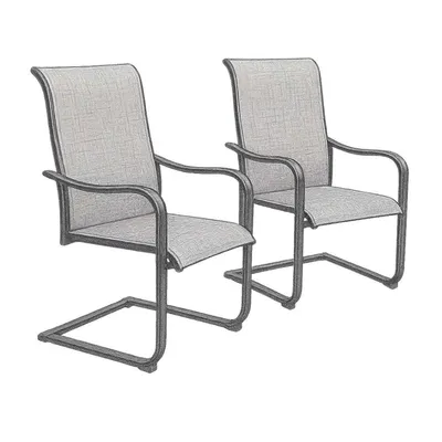 Phi Villa 2 Piece C-Spring Textilene Patio Dining Chairs