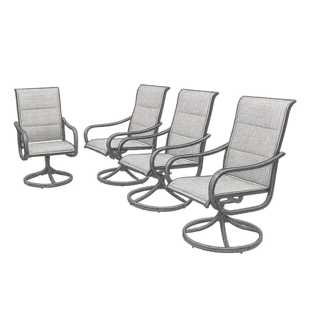 Phi Villa Patio Padded Swivel Dining Chairs