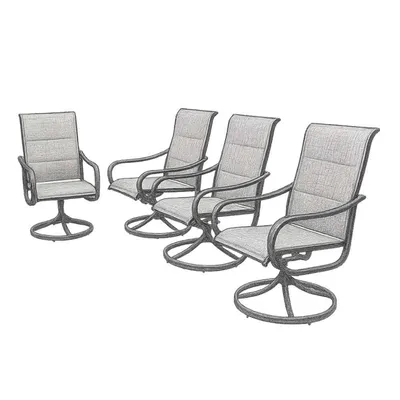 Phi Villa Patio Padded Swivel Dining Chairs