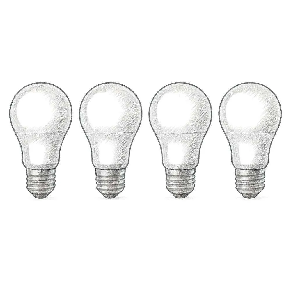 Philips LED Dimmable A19 Light Bulb with Warm Glow (Pack of 4)