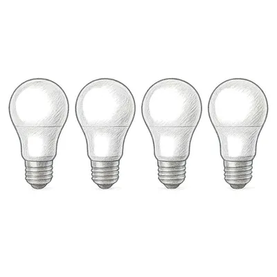 Philips LED Dimmable A19 Light Bulb with Warm Glow (Pack of 4)