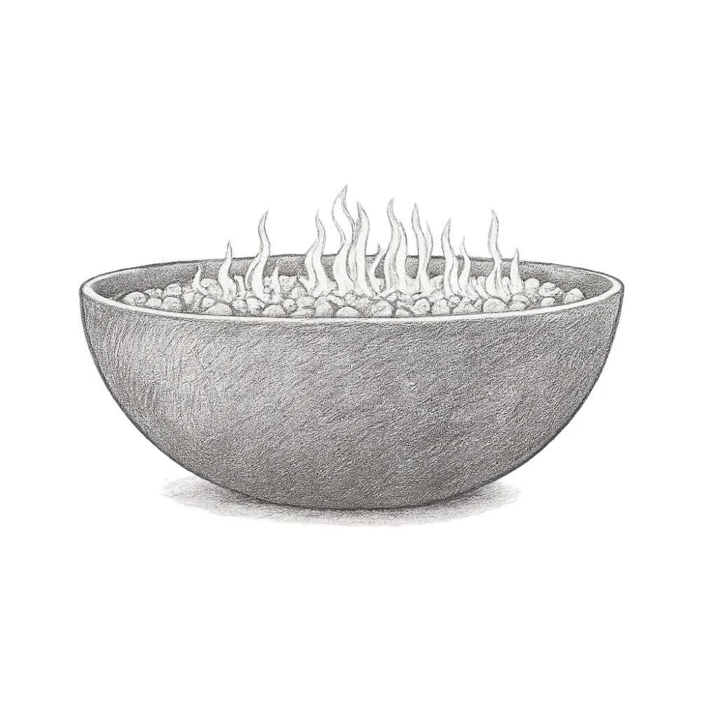 Pottery Barn Blackwell Oval Concrete Propane Fire Pit