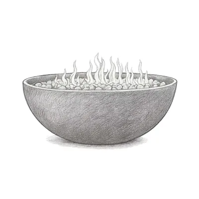 Pottery Barn Blackwell Oval Concrete Propane Fire Pit
