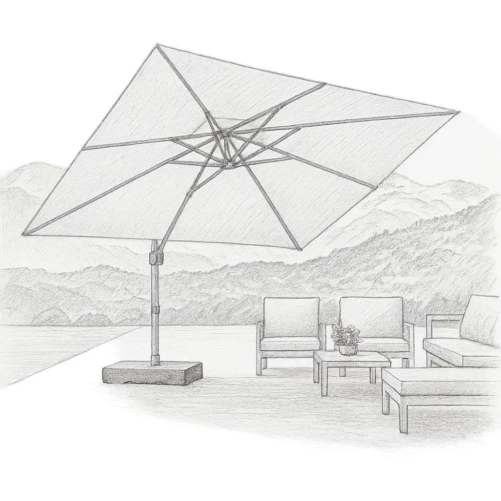 Purple Leaf Outdoor Square Cantilever Patio Umbrella