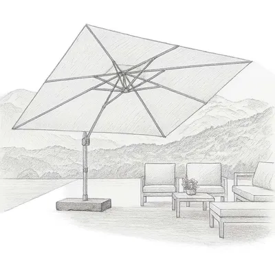Purple Leaf Outdoor Square Cantilever Patio Umbrella