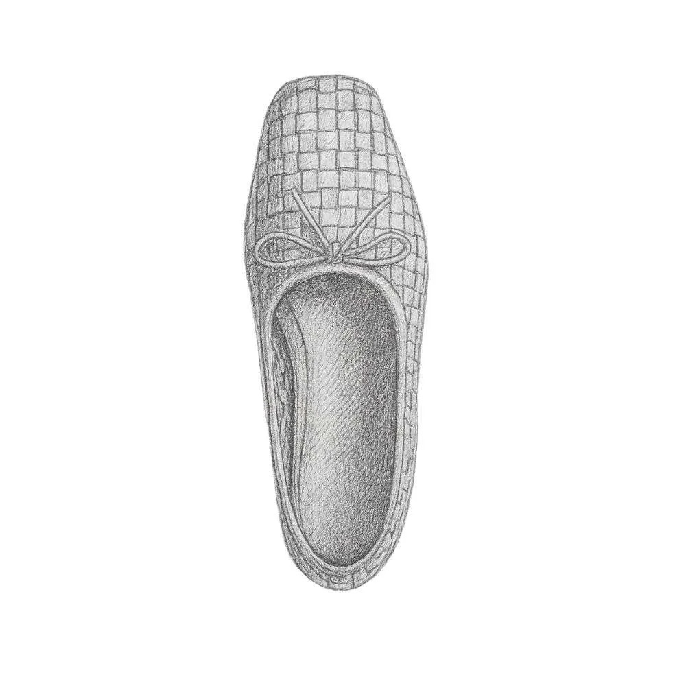 Quince Italian Leather Handwoven Square Toe Ballet Flat