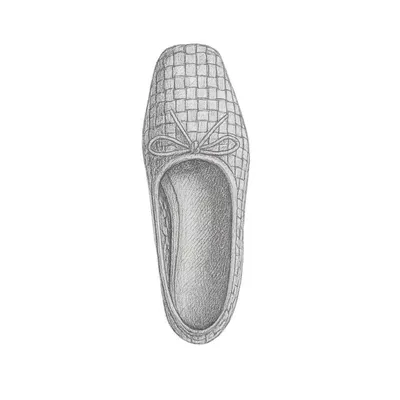 Quince Italian Leather Handwoven Square Toe Ballet Flat