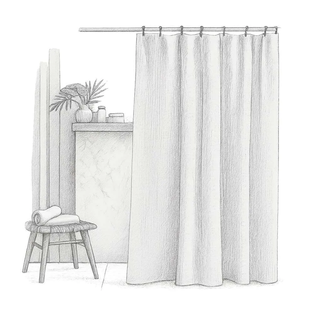 Quince Organic Luxe Waffle Shower Curtain