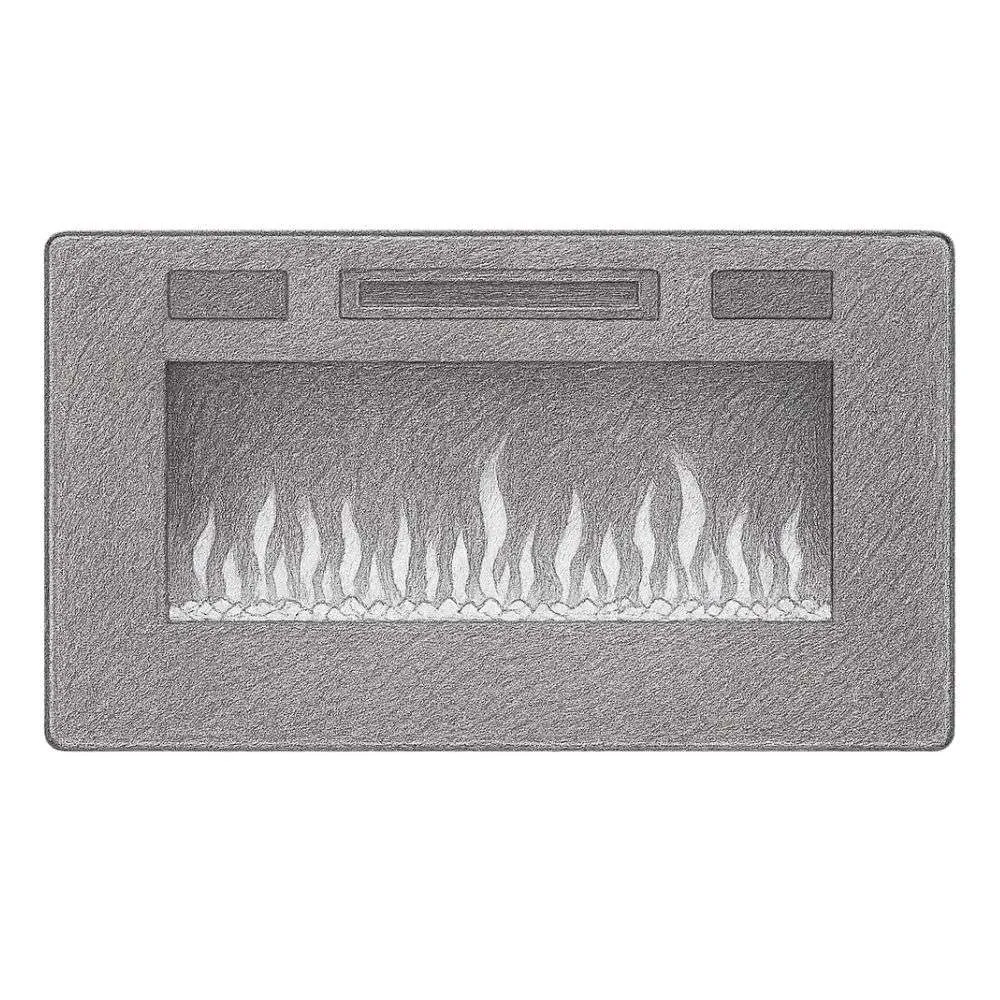 R.W.Flame Recessed Wall Mounted Electric Fireplace