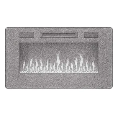 R.W.Flame Recessed Wall Mounted Electric Fireplace