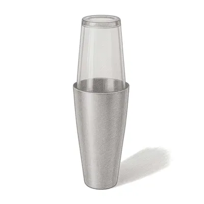Rabbit Stainless Steel and Glass Boston Cocktail Shaker 24 oz