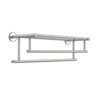 Rejuvenation Riley Train Rack with Double Towel Bars (24")