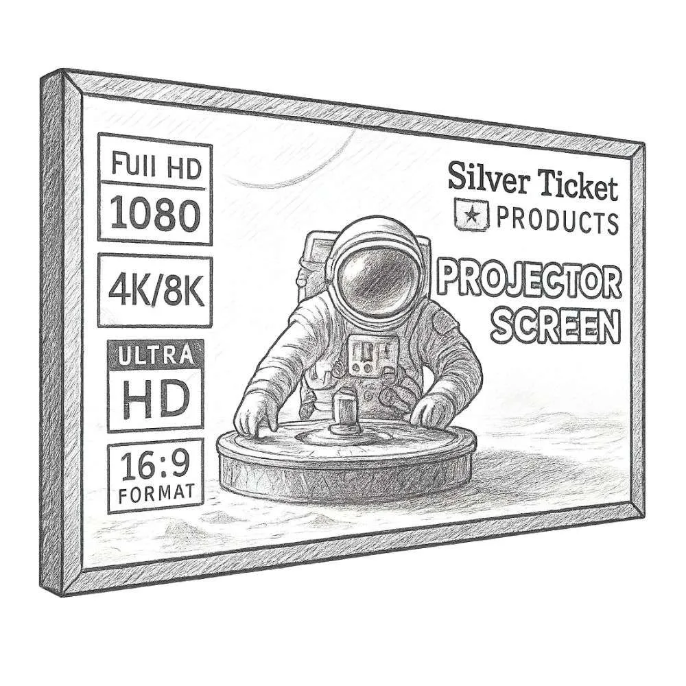 Silver Ticket Products STR Series 6 Wall Mounted Projection Screen (120")