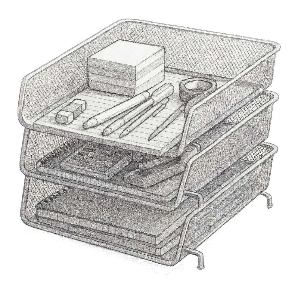 Simple Houseware Stackable Desk File Document Letter Tray Organizer (3 Tier)