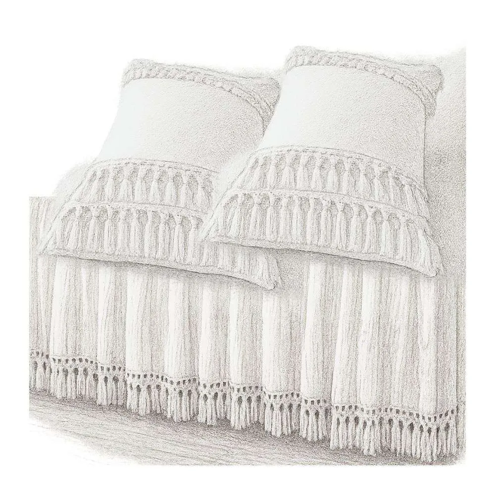 Softta Vintage 3Pcs Bed Skirt+Fitted Sheet Bedding