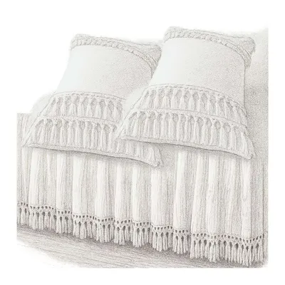 Softta Vintage 3Pcs Bed Skirt+Fitted Sheet Bedding