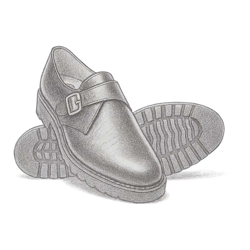 Solovair Black Hi-Shine Single Buckle Monk Shoes