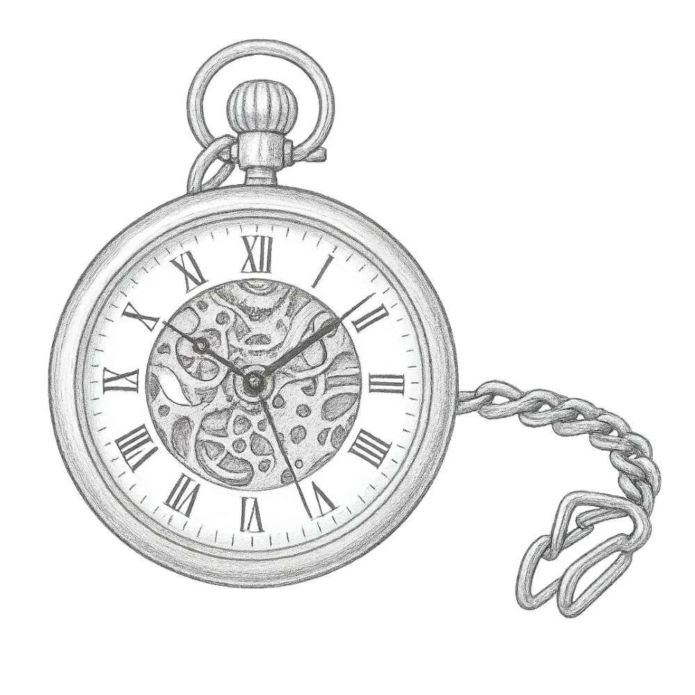 Stührling Vintage 6053 Hand-wind 47mm Skeleton Pocket Watch