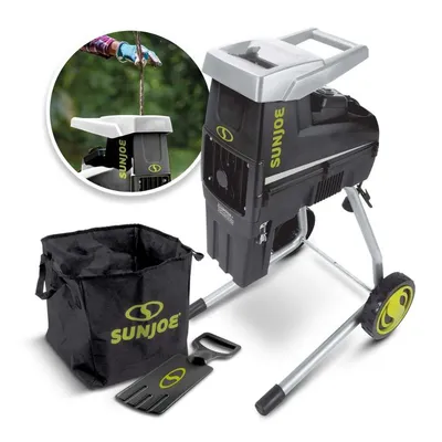 Sun Joe Silent Electric Wood Chipper + Shredder with collection bag (1.7")