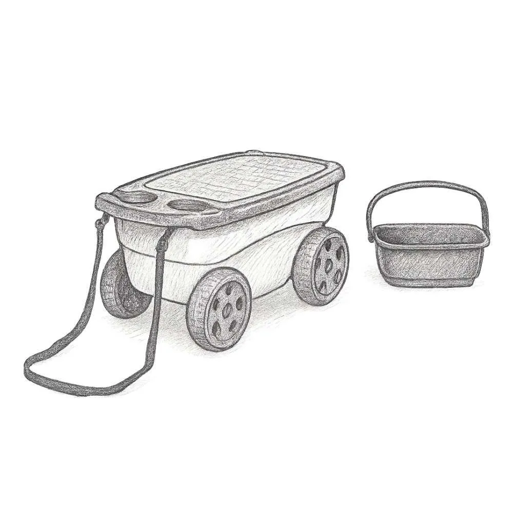 Suncast Portable 12.25" x 13" Plastic Garden Scooter