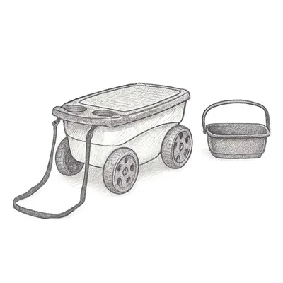 Suncast Portable 12.25" x 13" Plastic Garden Scooter