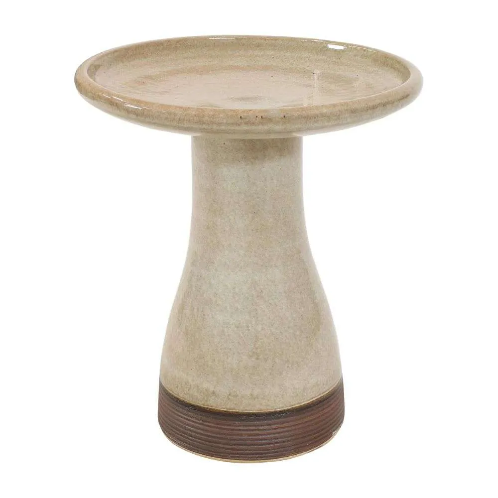 Sunnydaze Glazed Ceramic Duo-Tone Outdoor Bird Bath
