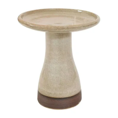 Sunnydaze Glazed Ceramic Duo-Tone Outdoor Bird Bath