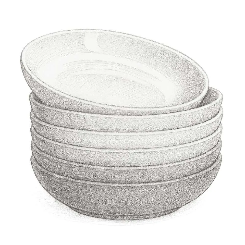 Sweese Blue Assorted Porcelain Pasta Bowls (Set of 6)