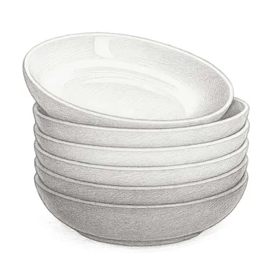 Sweese Blue Assorted Porcelain Pasta Bowls (Set of 6)