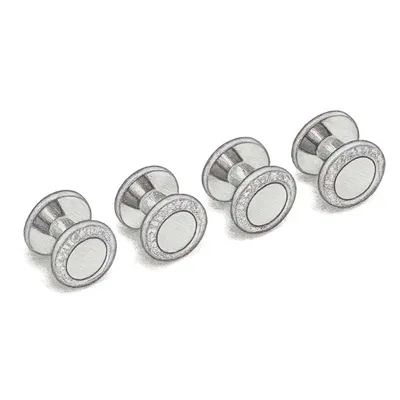 Tateossian Silver and Base Metal Classic Shirt Four-Stud Set