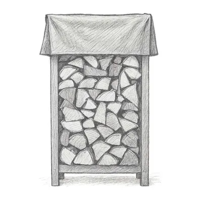 The Woodhaven Firewood Rack and Cover (24" x 48")