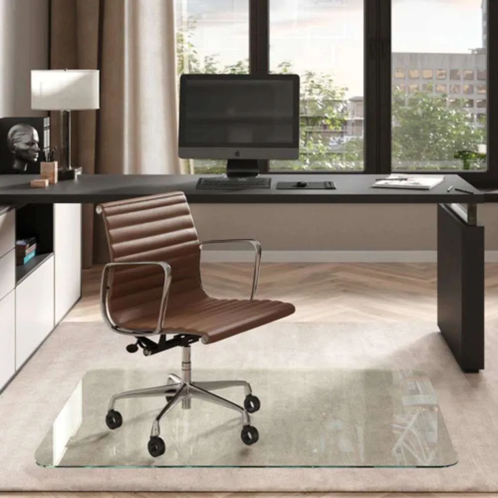 Vitrazza The Prima Collection Rectangle Glass Chair Mat (46" x 60")
