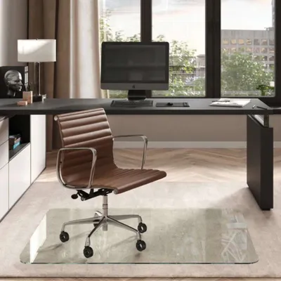 Vitrazza The Prima Collection Rectangle Glass Chair Mat (46" x 60")