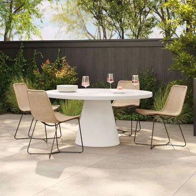 West Elm Concrete Indoor/Outdoor Pedestal Round Dining Table
