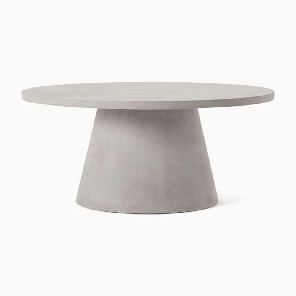 West Elm Concrete Pedestal Outdoor Round Coffee Table