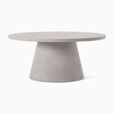 West Elm Concrete Pedestal Outdoor Round Coffee Table