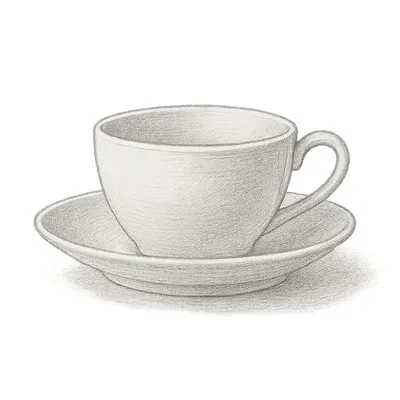Williams Sonoma Pillivuyt Coupe Porcelain Cups and Saucers (Set of 4)