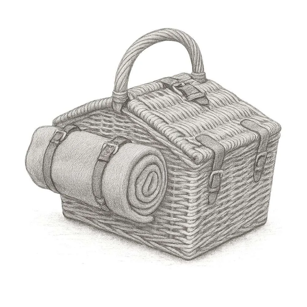 Williams Sonoma Sage Picnic Basket