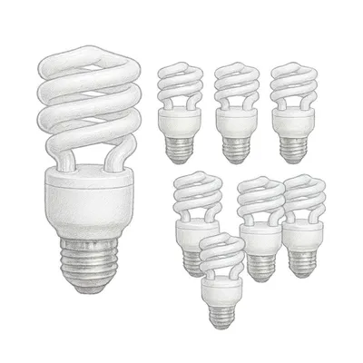 Xtricity Compact Fluorescent Light Bulbs T2 Spiral (Pack of 8)