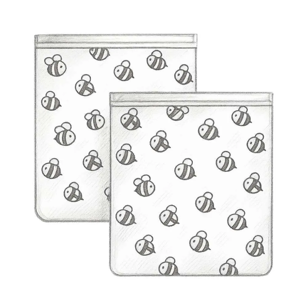 Ziparoos Save the Bees Gallon Reusable Bags (Set of 2)