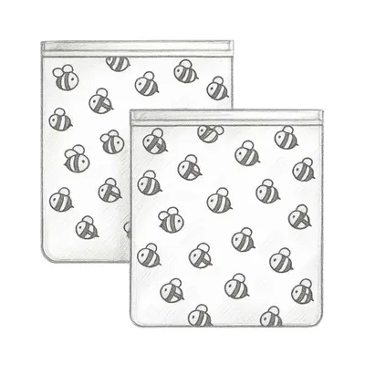 Ziparoos Save the Bees Gallon Reusable Bags (Set of 2)